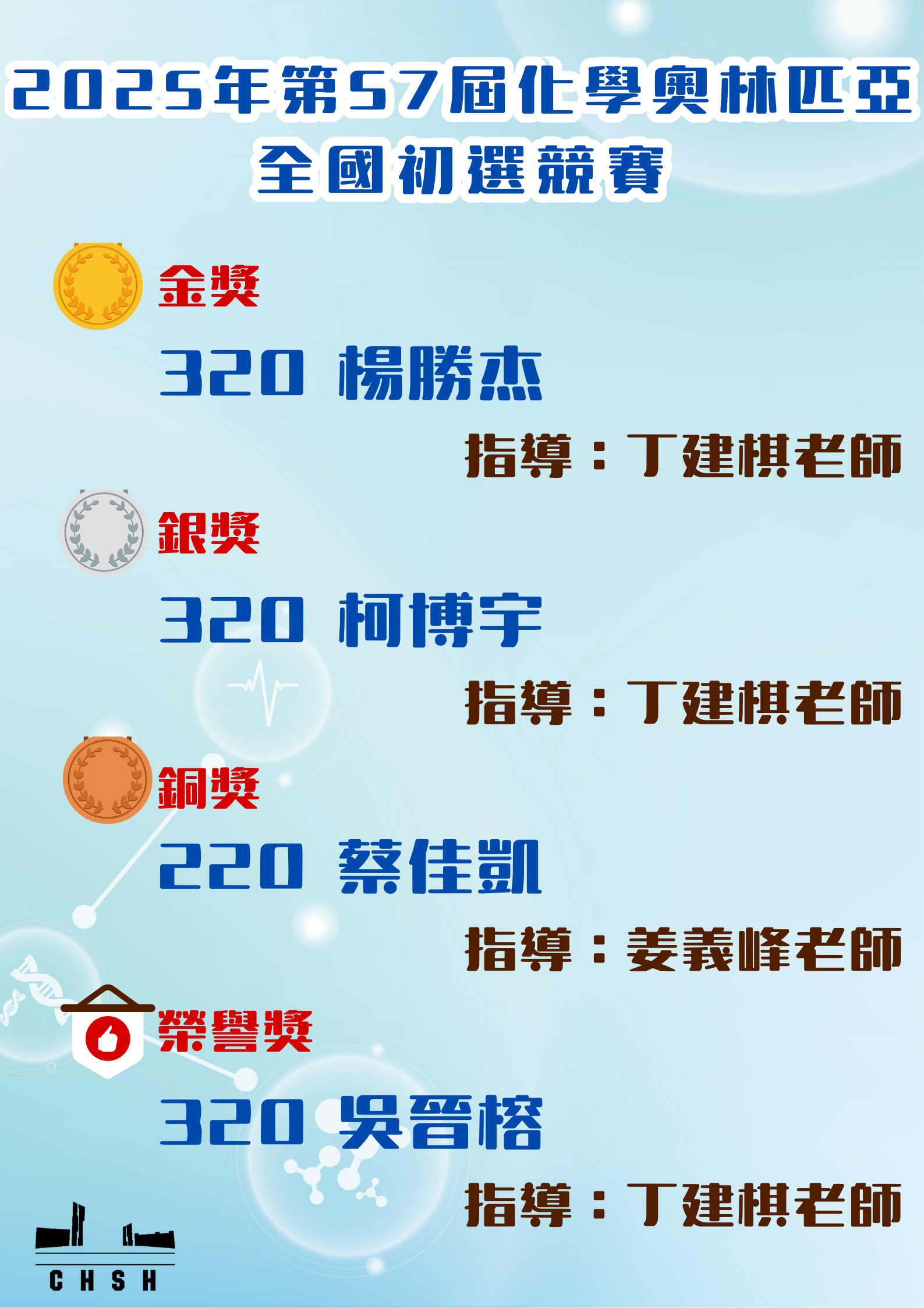 2025年第57屆化學奧林匹亞全國初選競賽