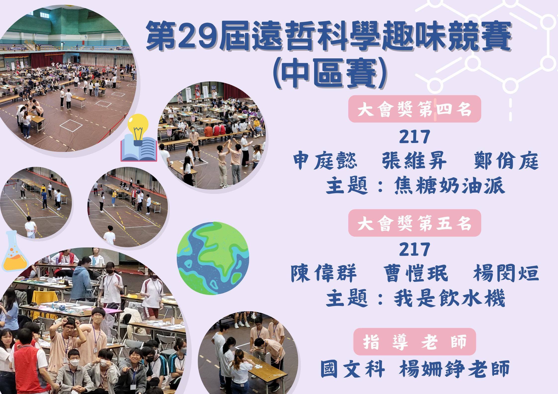 第29屆遠哲科學趣味競賽獲獎