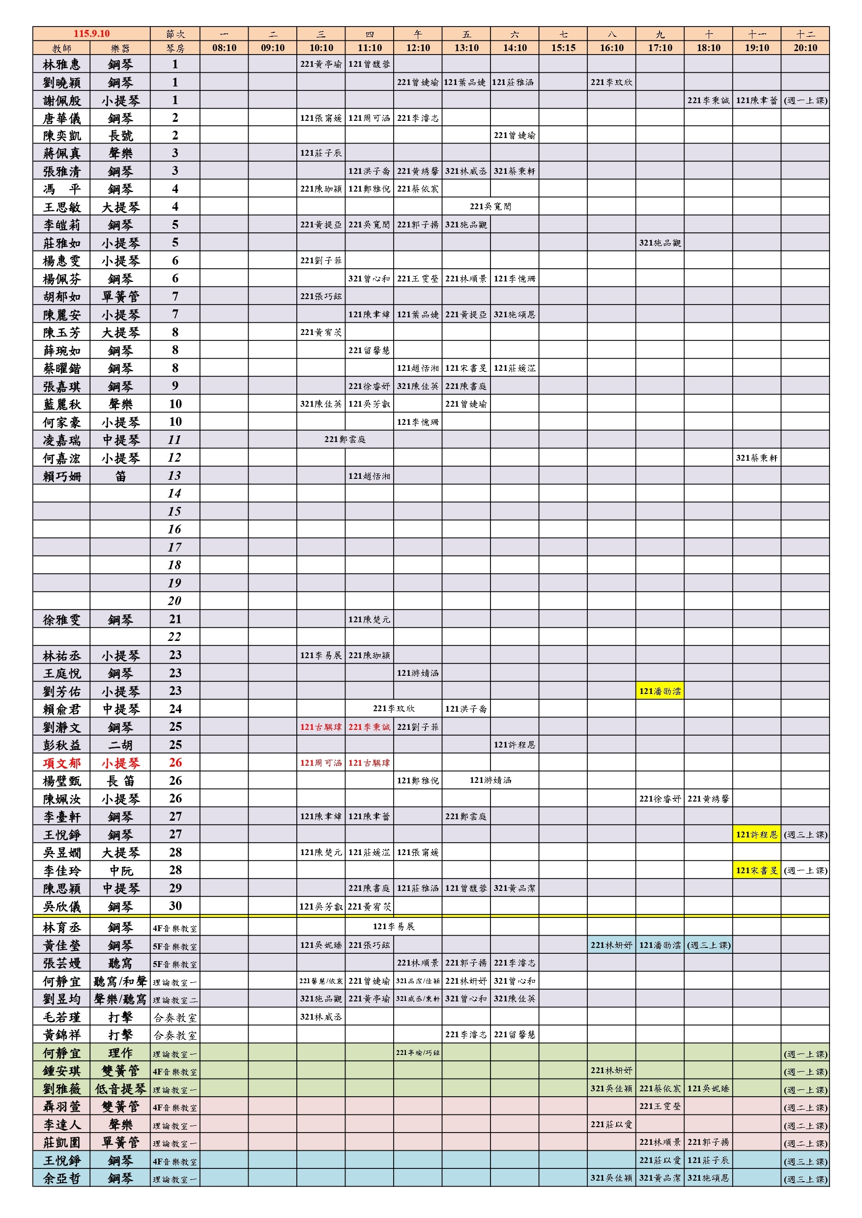 1150910更新術科課琴房配置