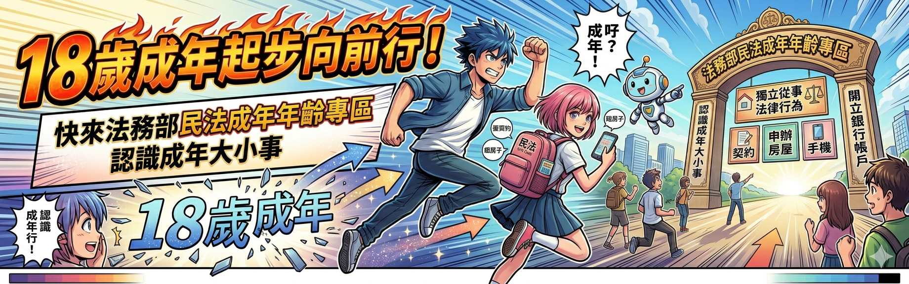 Link to 快來法務部民法成年年齡專區認識成年大小事